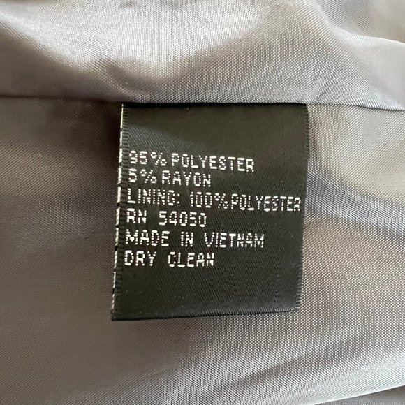 Kasper Womens' Size 12P Long Sleeve Heather Gray Three-Button Peak Lapel Blazer - Picture 10 of 11